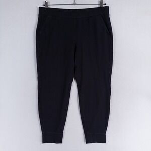 LOFT Jogger Sweatpants Sz Large Black Pull On Stretch Athleisure Lounge Casual